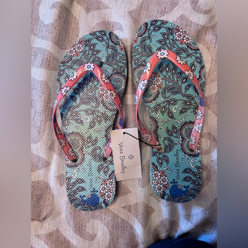 Vera Bradley Women's Floral Sandals - Pink and Blue